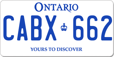 ON license plate CABX662