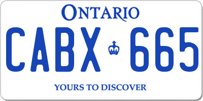 ON license plate CABX665