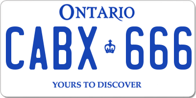 ON license plate CABX666