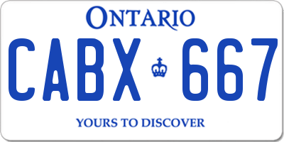 ON license plate CABX667