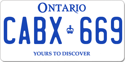 ON license plate CABX669