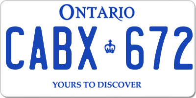 ON license plate CABX672