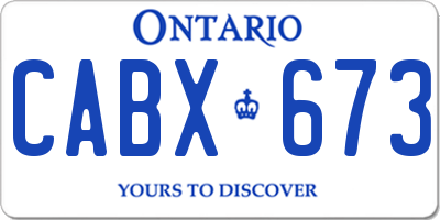 ON license plate CABX673