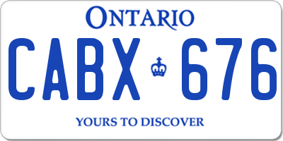 ON license plate CABX676