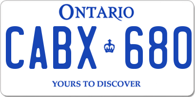 ON license plate CABX680