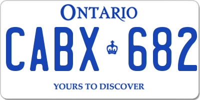 ON license plate CABX682