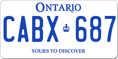 ON license plate CABX687