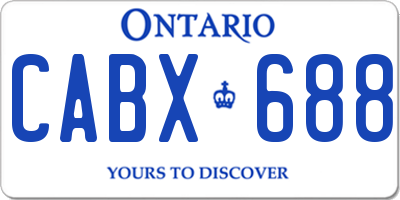 ON license plate CABX688