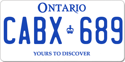 ON license plate CABX689