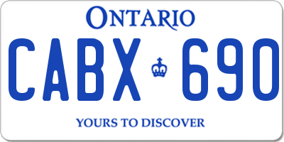 ON license plate CABX690