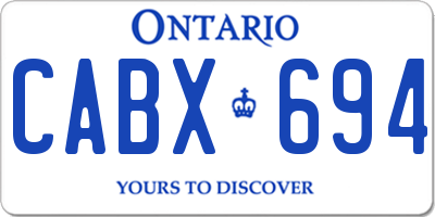 ON license plate CABX694