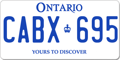 ON license plate CABX695