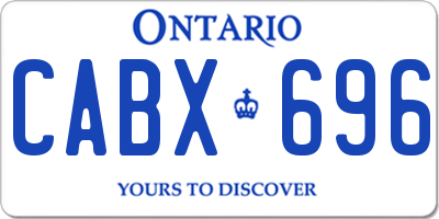 ON license plate CABX696