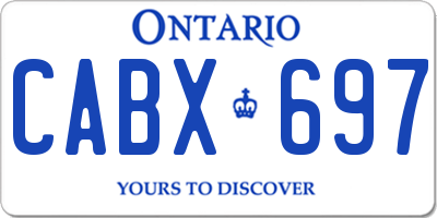 ON license plate CABX697