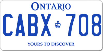 ON license plate CABX708