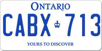 ON license plate CABX713