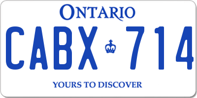 ON license plate CABX714