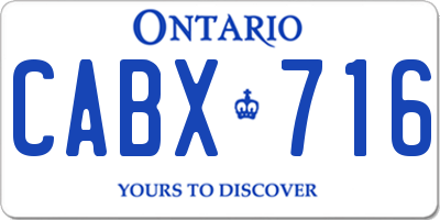 ON license plate CABX716