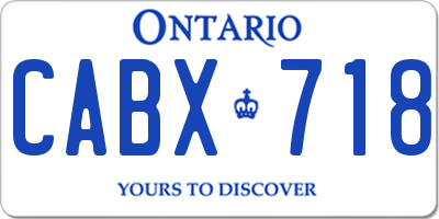 ON license plate CABX718