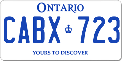 ON license plate CABX723