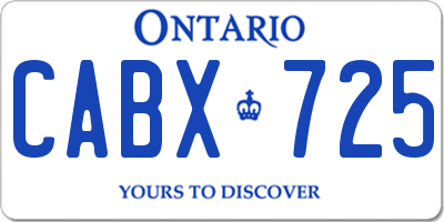 ON license plate CABX725