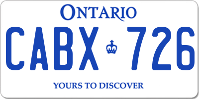 ON license plate CABX726