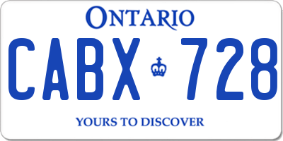 ON license plate CABX728