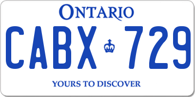 ON license plate CABX729