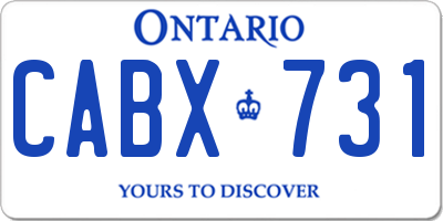 ON license plate CABX731