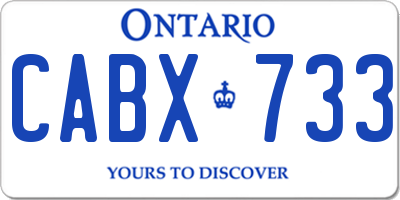 ON license plate CABX733