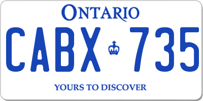 ON license plate CABX735