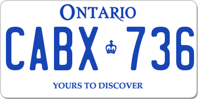 ON license plate CABX736