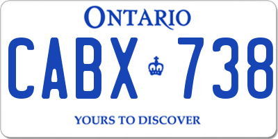 ON license plate CABX738