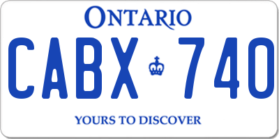 ON license plate CABX740