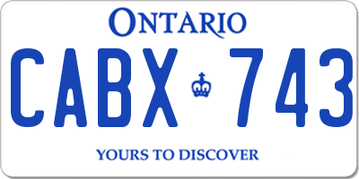 ON license plate CABX743