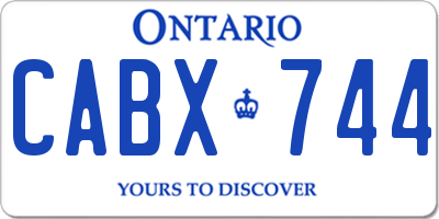 ON license plate CABX744