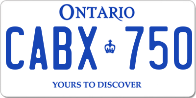 ON license plate CABX750