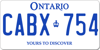 ON license plate CABX754