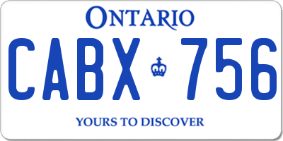 ON license plate CABX756