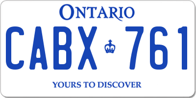 ON license plate CABX761