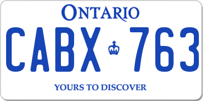 ON license plate CABX763