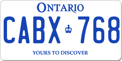 ON license plate CABX768