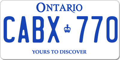 ON license plate CABX770