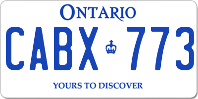 ON license plate CABX773