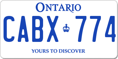 ON license plate CABX774