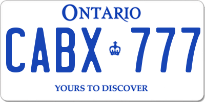 ON license plate CABX777