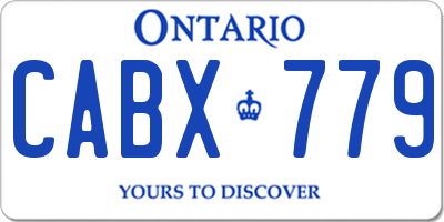 ON license plate CABX779