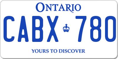 ON license plate CABX780