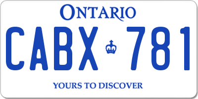 ON license plate CABX781