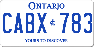 ON license plate CABX783